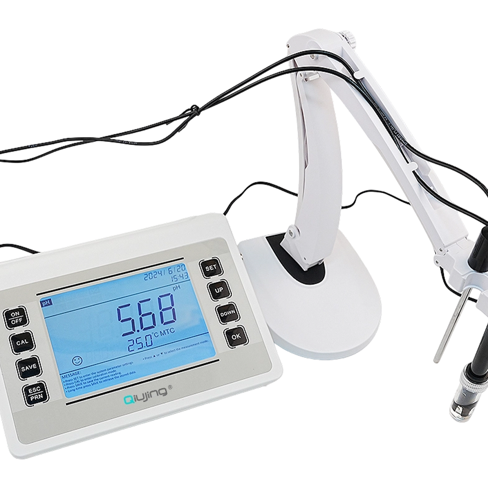 Qiujing Layar LED Nyaman Pencetakan Bluetooth Nirkabel Tahan Lama Penyimpanan Massal Bentchtop PH Meter P901 